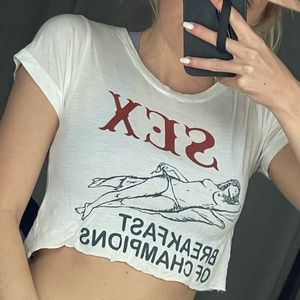 Lovers & Drifters Club crop graphic t-shirt